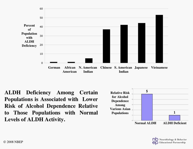 ALDH Deficiency Among Certain Populations is Associated with Lower Risk of Alcoh