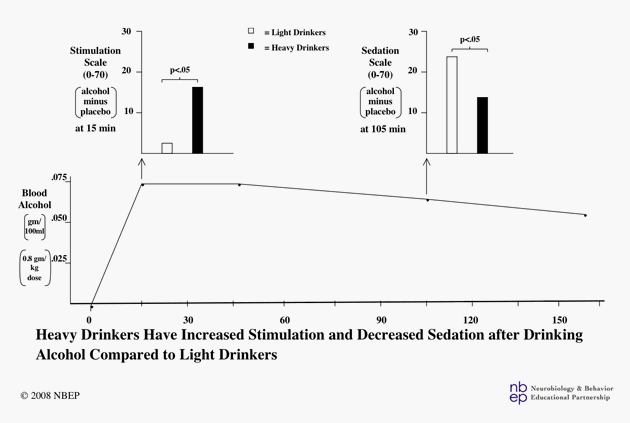 Heavy Drinkers Have Increased Stimulation and Decreased Sedation after Drinking 